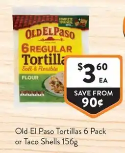 Foodworks Old El Paso Tortillas or Taco Shells offer