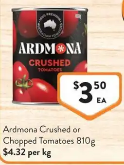 Foodworks Ardmona Crushed Tomatoes offer