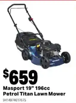 Mitre 10 Masport 19" 196cc Petrol Titan Lawn Mower offer