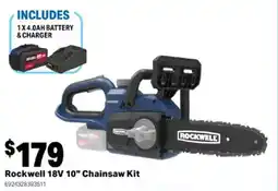Mitre 10 Rockwell 18V 10" Chainsaw Kit offer