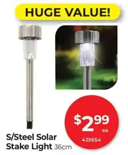Red Dot S/Steel Solar Stake Light offer