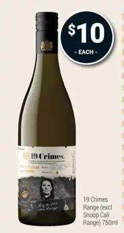 Super Cellars 19 Crimes Range (excl Snoop Cali Range) offer