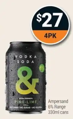 Super Cellars Ampersand Vodka Soda Pine-Lime offer