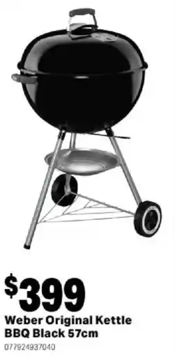 Mitre 10 Weber Original Kettle BBQ Black 57cm offer