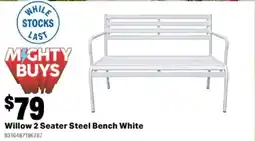 Mitre 10 Willow 2 Seater Steel Bench White offer