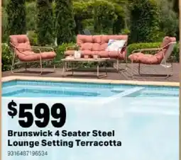 Mitre 10 Brunswick 4 Seater Steel Lounge Setting Terracotta offer