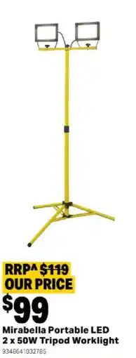 Mitre 10 Mirabella Portable LED 2 x 50W Tripod Worklight offer