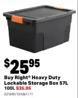Mitre 10 Buy Right Heavy Duty Lockable Storage Box 57L offer