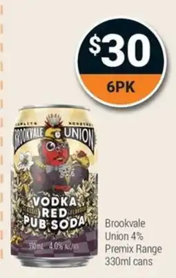 Super Cellars Brookvale Union Vodka Red Pub Soda offer