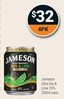 Super Cellars Jameson Ultra Dry & Lime offer
