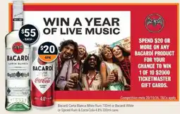 Super Cellars Bacardi Carta Blanca White Rum offer