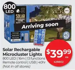 Red Dot Solar Rechargeable Microcluster Lights offer
