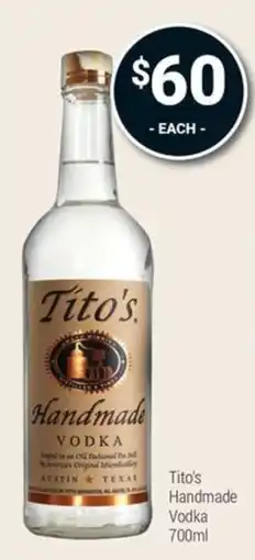 Super Cellars Tito's Handmade Vodka offer