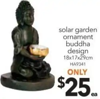 Cheap as Chips Solar Garden Ornament Buddha Design offer