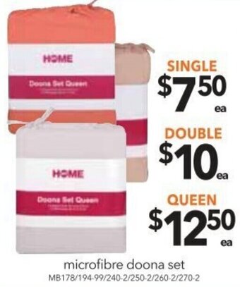 Cheap as Chips Microfibre Doona Set Single offer