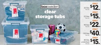 Cheap as Chips Clear Storage Tubs 32 Litre offer