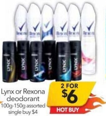 Cheap as Chips Lynx Or Rexona Deodorant offer