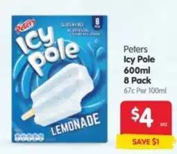 Spar Peters Icy Pole Lemonade offer