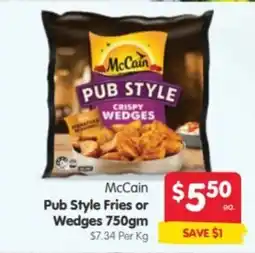 Spar McCain Pub Style Fries or Wedges offer