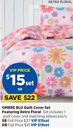 Spotlight OMBRE BLU Quilt Cover Set offer
