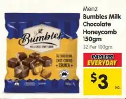 Spar Menz Bumbles Milk Chocolate Honeycomb offer