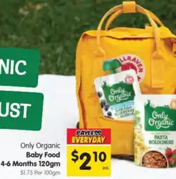 Spar Only Organic Baby Food offer