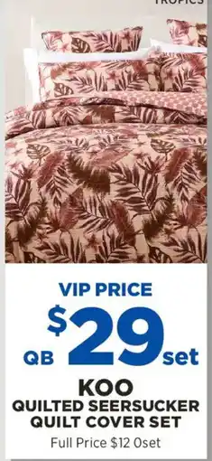 Spotlight Koo Quilted Seersucker Quilt Cover Set offer