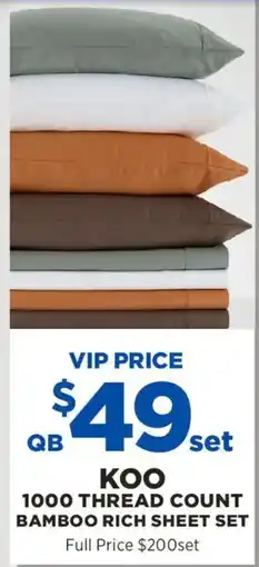 Spotlight Koo 1000 Thread Count Bamboo Rich Sheet Set offer