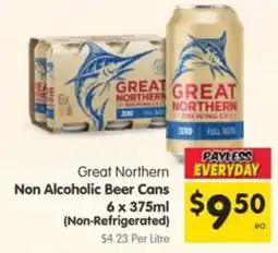 Spar Great Northern Non Alcoholic Beer Cans offer