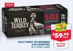 SipnSave Wild Turkey 101 Bourbon 6.5% Varieties offer
