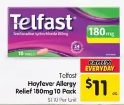 Spar Telfast Hayfever Allergy Relief 180mg offer
