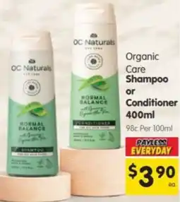 Spar OC Naturals Organic Care Shampoo or Conditioner offer