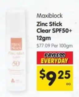Spar Maxiblock Zinc Stick Clear SPF50+ offer