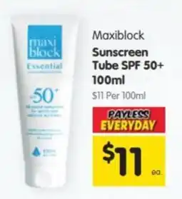 Spar Maxiblock Sunscreen Tube SPF 50+ offer
