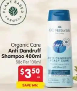Spar OC Naturals Organic Care Anti Dandruff Shampoo offer