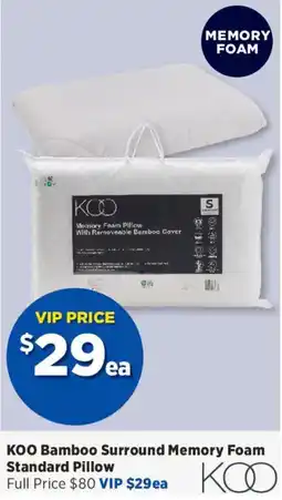 Spotlight KOO Bamboo Surround Memory Foam Standard Pillow offer