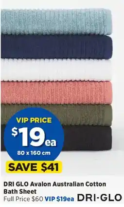 Spotlight DRI GLO Avalon Australian Cotton Bath Sheet offer