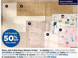 Spotlight Wool, Jute & Kids Rugs, Runners & Mats offer