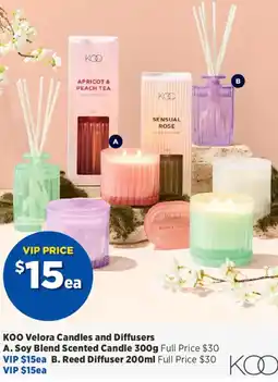 Spotlight KOO Velora Candles and Diffusers offer