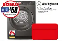 The Good Guys Westinghouse 9kg Heat Pump Dryer offer