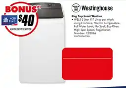 The Good Guys Westinghouse 8kg Top Load Washer offer