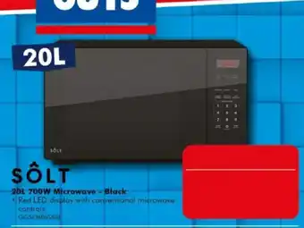 SÔLT 20L 700W Microwave - Black