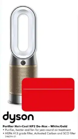 The Good Guys Dyson Purifier Hot+Cool HP2 De-Nox - White/Gold offer