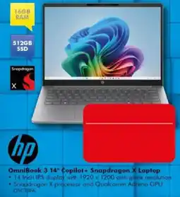 The Good Guys hp OmniBook 3 14" Copilot+ Snapdragon X Laptop offer