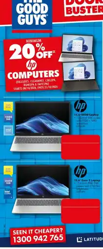 The Good Guys hp 15.6" N150 Laptop offer