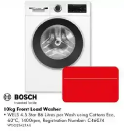 The Good Guys Bosch 10kg Front Load Washer offer