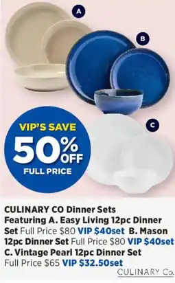 Spotlight CULINARY CO Dinner Sets offer