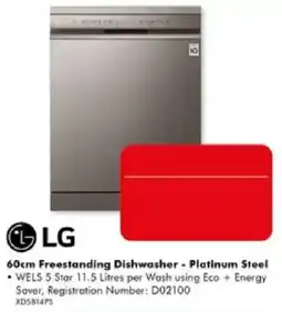 The Good Guys LG 60cm Freestanding Dishwasher - Platinum Steel offer