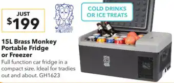 Jaycar Electronics 15L Brass Monkey Portable Fridge Or Freezer offer
