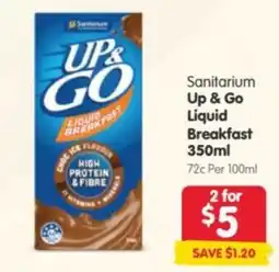 Spar Sanitarium Up & Go Liquid Breakfast offer